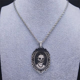 Gothic Skull Stainless Steel Necklace Punk Halloween Gift