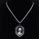 Gothic Skull Stainless Steel Necklace Punk Halloween Gift