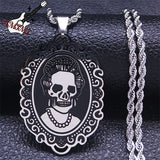 Gothic Skull Stainless Steel Necklace Punk Halloween Gift