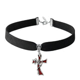 Gothic Spider Bat Cross Pendant Necklaces Vintage Red Heart Skeleton