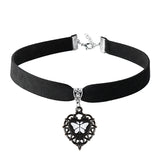 Gothic Spider Bat Cross Pendant Necklaces Vintage Red Heart Skeleton