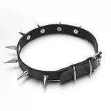 Gothic Spike Rivet Choker Leather Necklace for Women