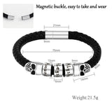 Gothic Skull Bracelet PU Weave Chain Punk Rock Bangle