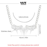 Gothic Spikes Thorns Pendant Necklace Halloween Punk Unisex Jewelry