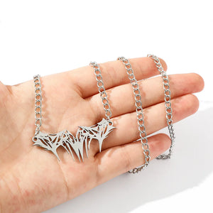 Gothic Spikes Thorns Pendant Necklace Halloween Punk Unisex Jewelry