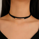 Gothic Style Women's Neck Chain Choker Retro Metal Tube Short Necklace