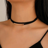 Gothic Style Women's Neck Chain Choker Retro Metal Tube Short Necklace