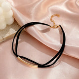 Gothic Style Women's Neck Chain Choker Retro Metal Tube Short Necklace