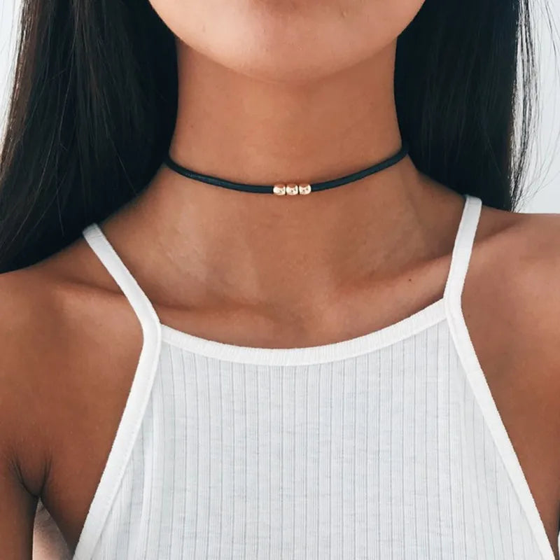 Gothic Style Rope Women's Neck Choker Beads Goth Jewelry Collar
