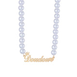 Gothic Style Pearl Choker Name Necklace Personalized Pendant