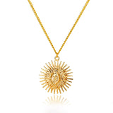 Gothic Sun Pendant Necklace Punk Vintage Chains Stainless Steel Jewelry