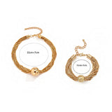 Gothic Twisted Chain Bracelets Vintage Bead Ball Pendant Bangles