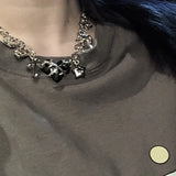 Vintage Butterfly Cross Lock Charms Necklaces Love Peach Heart Choker Necklace
