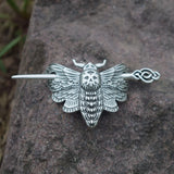 Gothic Skull Moth Hairpin Hair Slide