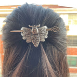 Gothic Skull Moth Hairpin Hair Slide