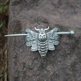 Gothic Skull Moth Hairpin Hair Slide