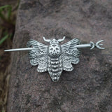 Gothic Skull Moth Hairpin Hair Slide