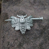 Gothic Skull Moth Hairpin Hair Slide