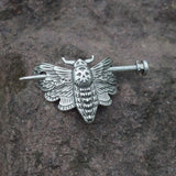 Gothic Skull Moth Hairpin Hair Slide