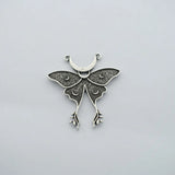 Gothic Insect Moon Death Head Skull Moth Pendant Charm DIY Jewellery
