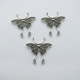 Gothic Insect Moon Death Head Skull Moth Pendant Charm DIY Jewellery