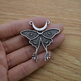 Gothic Insect Moon Death Head Skull Moth Pendant Charm DIY Jewellery