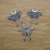 Gothic Insect Moon Death Head Skull Moth Pendant Charm DIY Jewellery