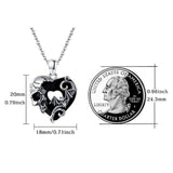 Gothic Vintage Skull Bat Pendant Love Halloween Glamour Jewelry