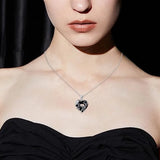 Gothic Vintage Skull Bat Pendant Love Halloween Glamour Jewelry