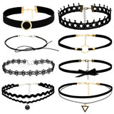Gothic Choker Necklaces Set Punk Cosplay Collar Jewelry