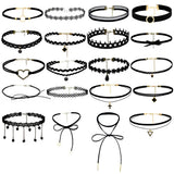 Gothic Choker Necklaces Set Punk Cosplay Collar Jewelry