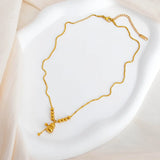 Gourd Blessing Necklace Good Fortune Amulet Pendant Stainless Steel Charm GN504