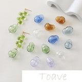 Concave Transparent Glass Gourd Beads DIY Jewelry Material