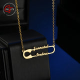 Goxijite Name Necklace Personalized Nameplate Jewelry 2 Names Necklace