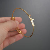 Goxijite Name Bangles Stainless Steel Open Cuff Bracelet