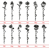 Goxijite Rose Name Pendant Stainless Steel Personalized Birthday Flower Nameplat