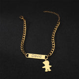 Goxijite Stainless Steel Engraved Bracelet for Women Kids
