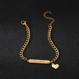 Personalized Stainless Steel Love Bracelet Engraved Name Date Adjustable Bangle