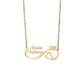 Goxijite Infinity Name Necklace Hearts Letter Pendant Necklaces