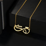 Goxijite Infinity Name Necklace Hearts Letter Pendant Necklaces