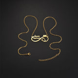 Goxijite Infinity Name Necklace Hearts Letter Pendant Necklaces