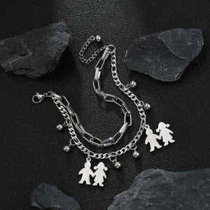 Double Layer Women Bracelet Boy Girl Pendant Charm Bracelets
