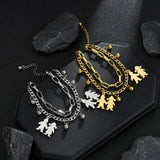 Double Layer Women Bracelet Boy Girl Pendant Charm Bracelets