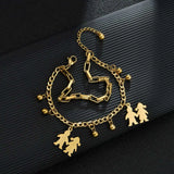 Double Layer Women Bracelet Boy Girl Pendant Charm Bracelets