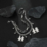 Double Layer Women Bracelet Boy Girl Pendant Charm Bracelets