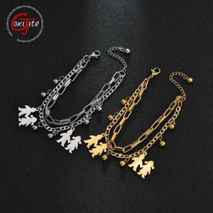 Double Layer Women Bracelet Boy Girl Pendant Charm Bracelets