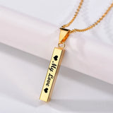 Personalized Cylinder Letter Necklace - Engraved Date - Memorial Gift