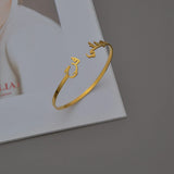 Goxijite Double Names Bangle Bracelet Personalized Arabic Nameplate Bangles