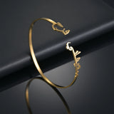 Goxijite Double Names Bangle Bracelet Personalized Arabic Nameplate Bangles