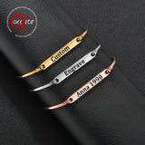 Personalized Name Bangle Bracelet Open Cuff Bangles